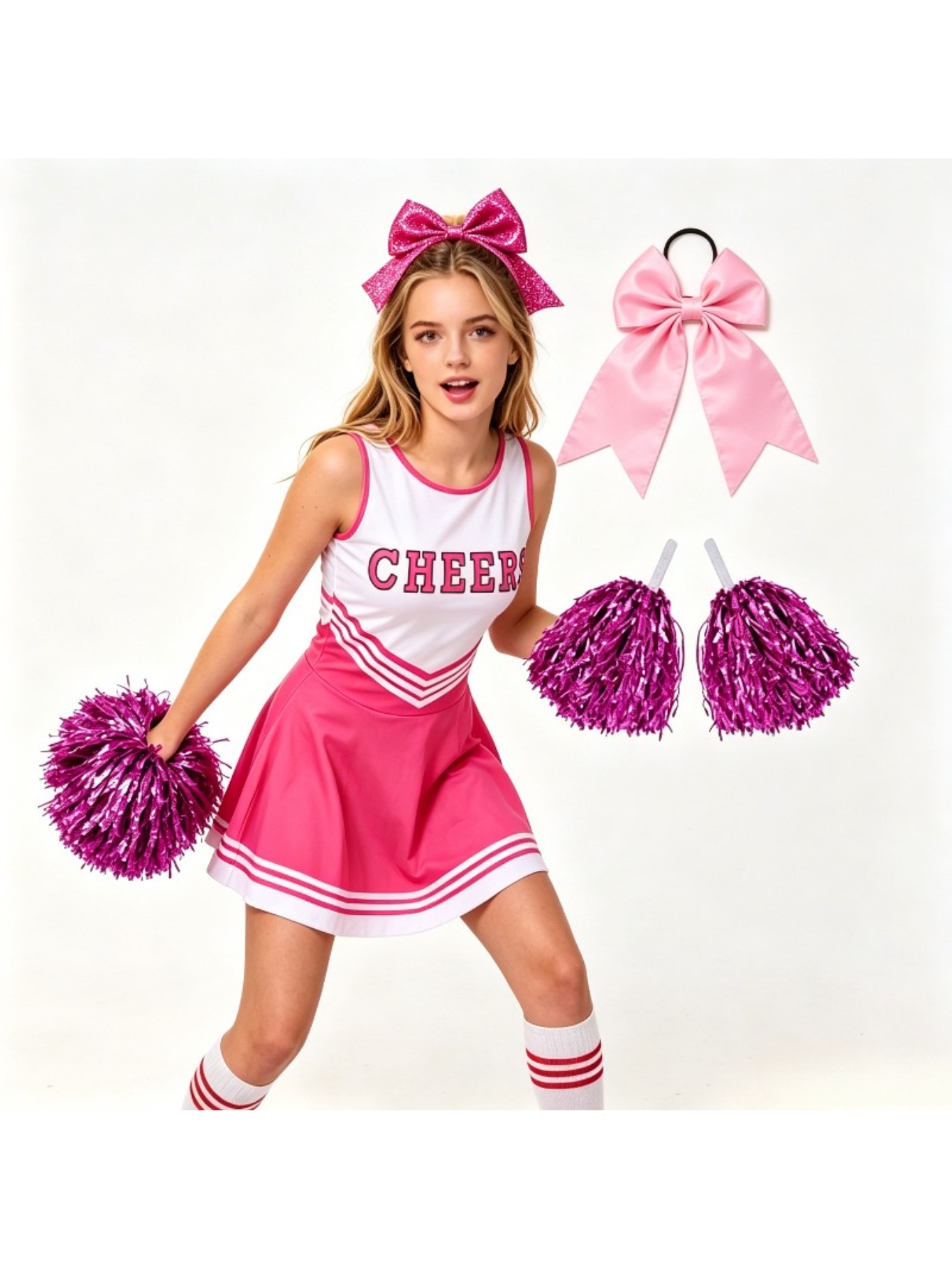 Printed Cheerleading Set Women - đánh giá và giá Cheerleading Pom Pom